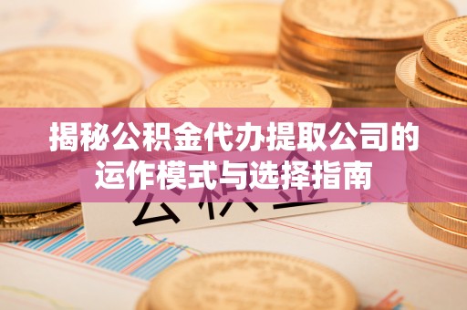 新界揭秘公积金代办提取公司的运作模式与选择指南
