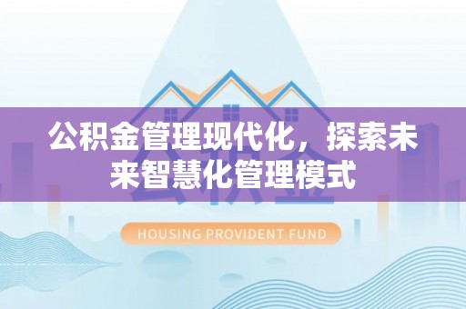 新界公积金管理现代化，探索未来智慧化管理模式