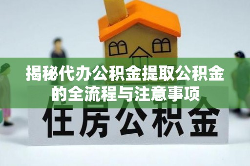 新界揭秘代办公积金提取公积金的全流程与注意事项