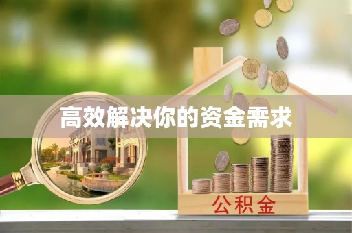 新界高效解决你的资金需求