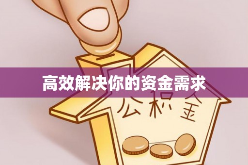 新界高效解决你的资金需求