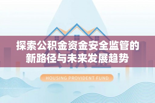 新界探索公积金资金安全监管的新路径与未来发展趋势