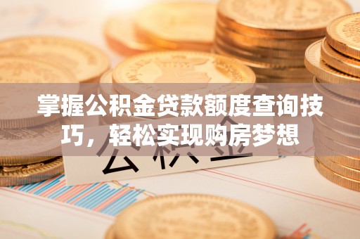 新界掌握公积金贷款额度查询技巧，轻松实现购房梦想